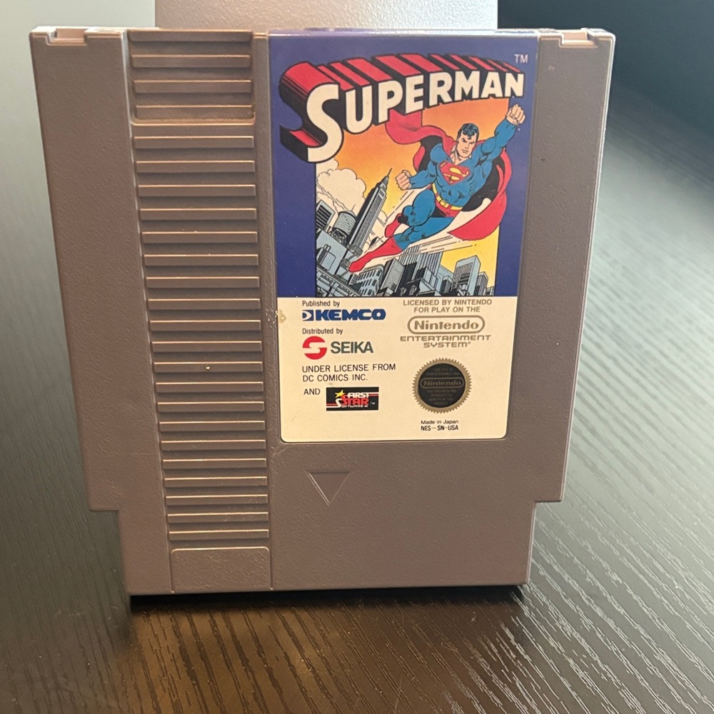Vintage Superman Nintendo Game Cartridge